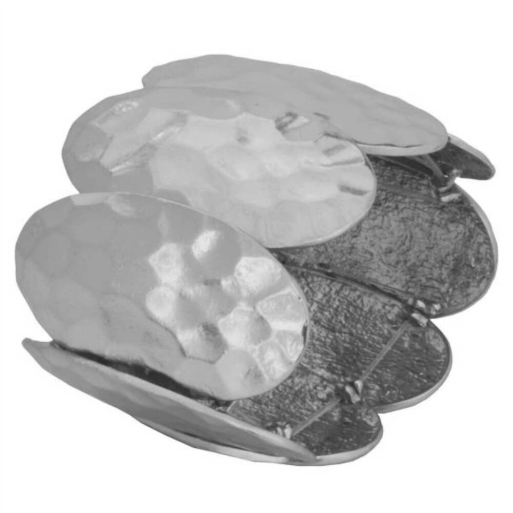 NEW KARINE SULTAN women's hammered petals stretch bracelet in silver